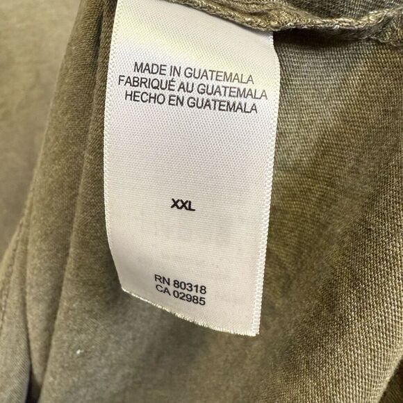 Brand New Lucky Brand Venice Burnout Men's XXL 2XL Light Brown T-Shirt Buttoned - Picture 7 of 8